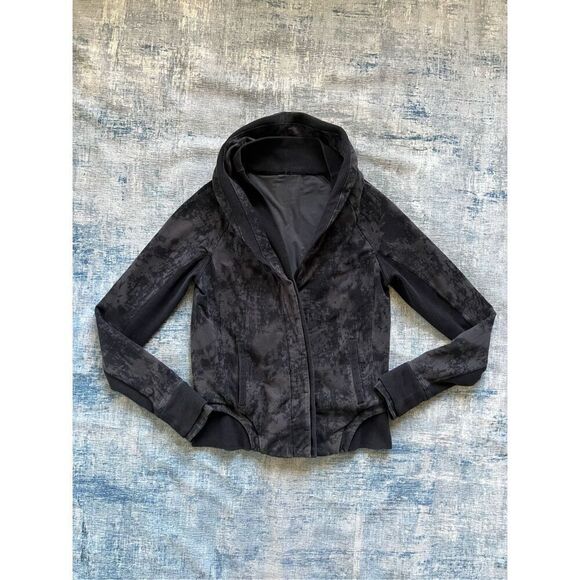 Lululemon To Class Sea Bed Black Deep Coal / Black Button Front Jacket Size 8 - Picture 1 of 8